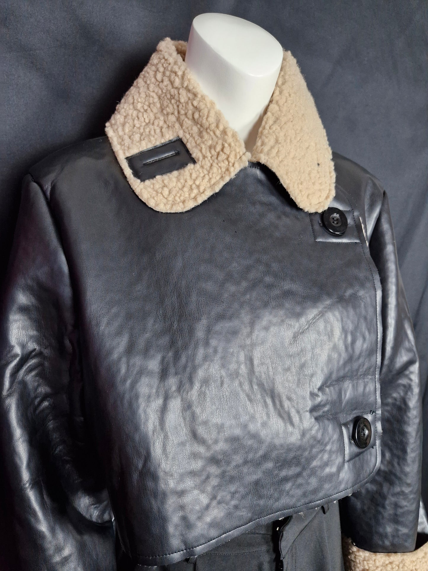 Teddy Cropped Aviator Coat