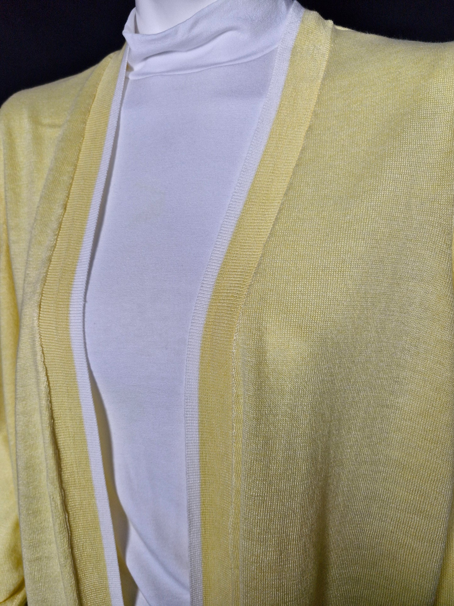 Yellow Cardigan with White Detail