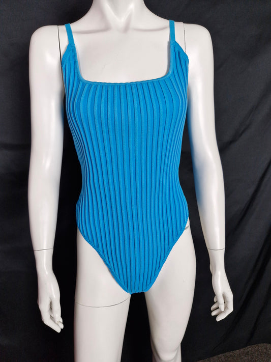 Ribbed Square Neck Bodysuit