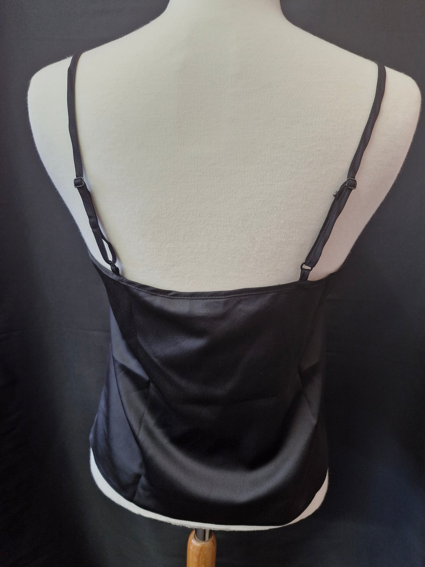 Black Vest Top with Lace Detail