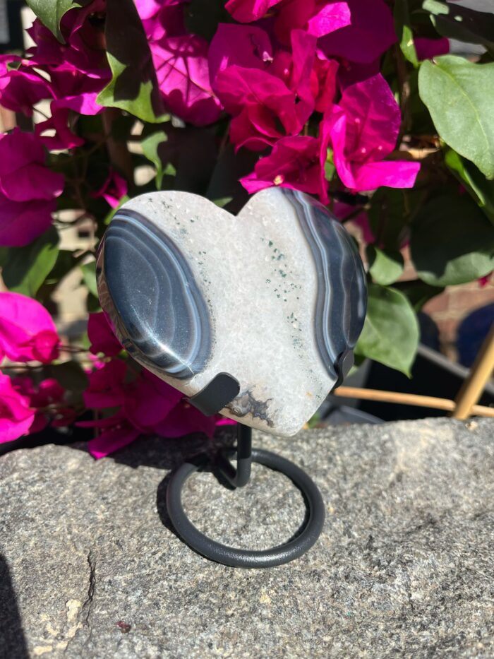Black Lace Heart on Stand - Image 3