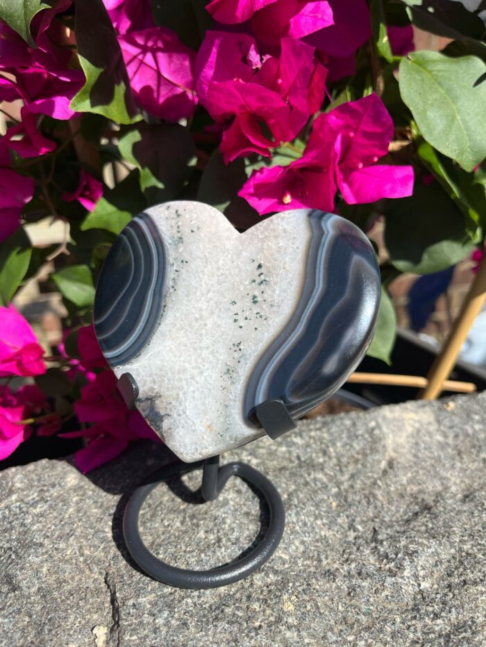 Black Lace Heart on Stand