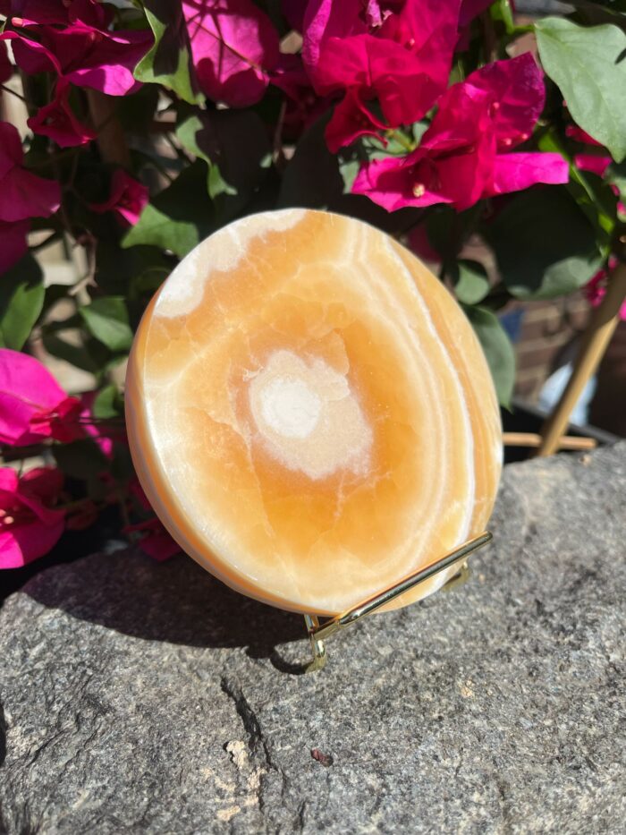 Honey Calcite Plate on Stand - Image 3