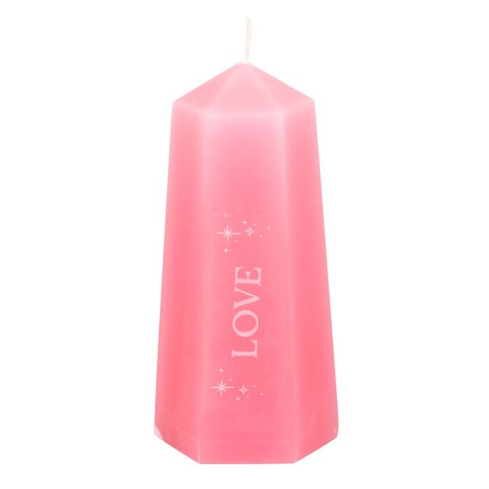 Love Crystal Candle with Rough Rose Quartz - Image 3