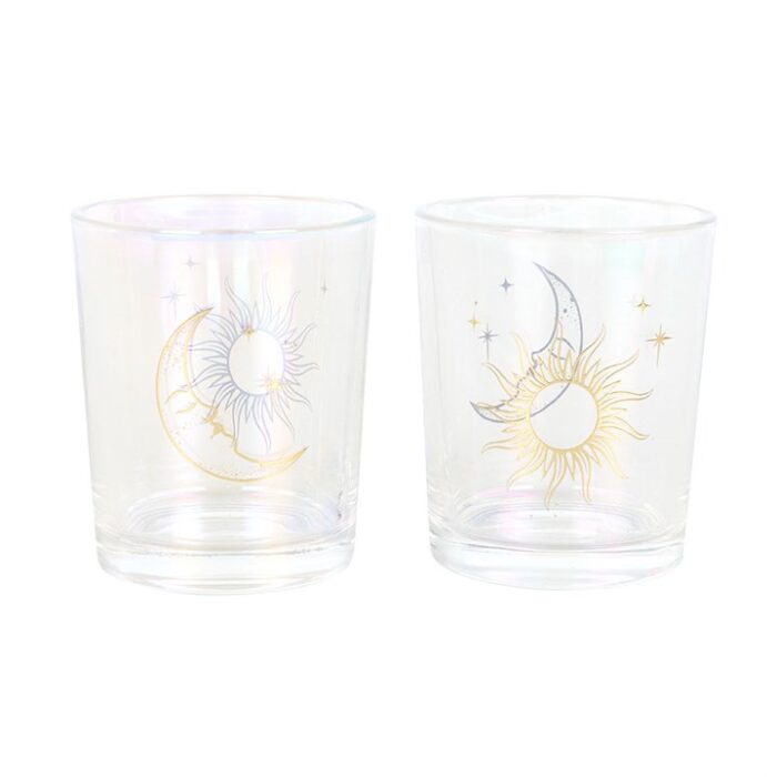 Iridescent Sun and Moon Votive Candle Holders - Image 2