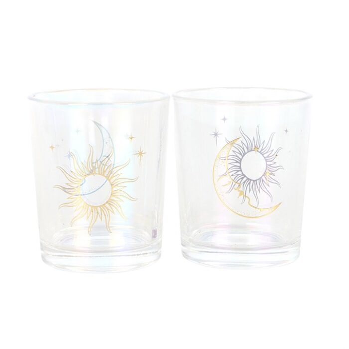 Iridescent Sun and Moon Votive Candle Holders - Image 3