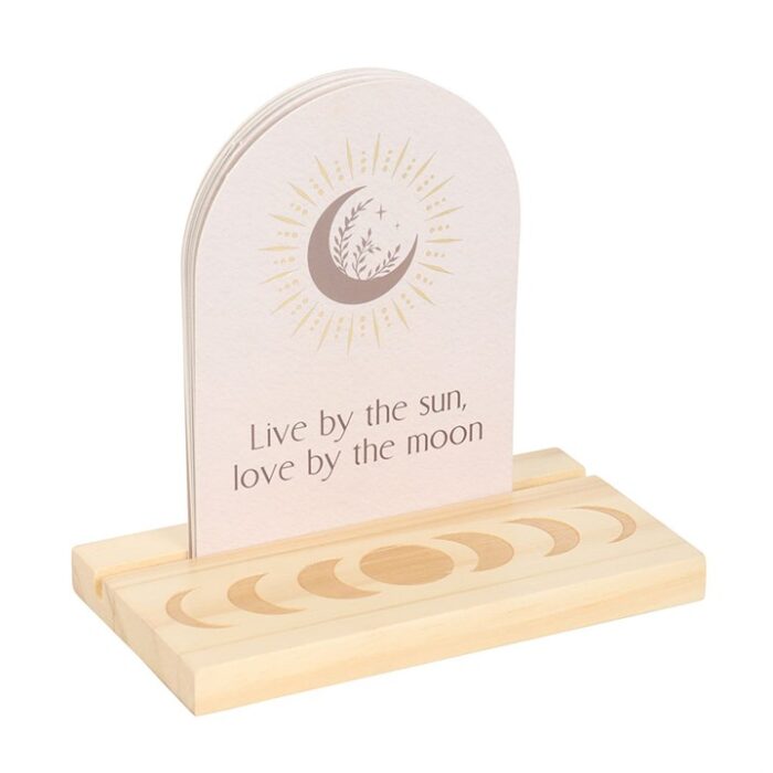 Luna Moth Affirmation Cards with Wooden Stand - Image 3