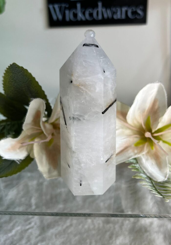 Black Tourmaline in Quartz Tower - Image 2