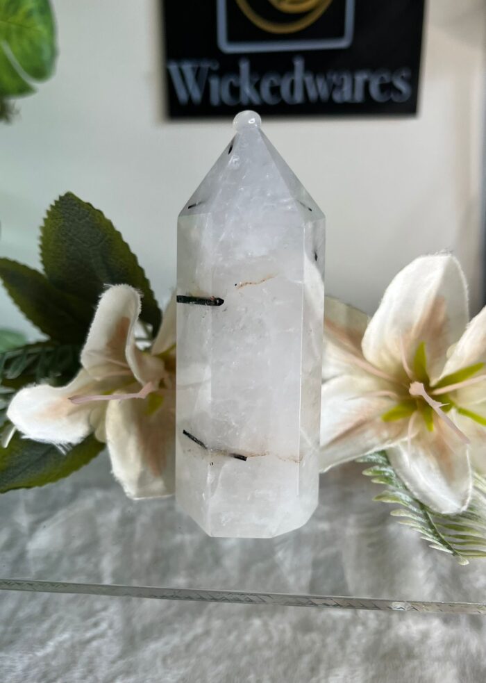 Black Tourmaline in Quartz Tower - Image 3
