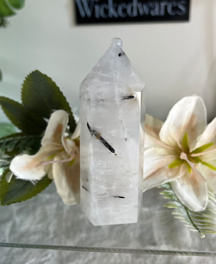 Black Tourmaline in Quartz Tower