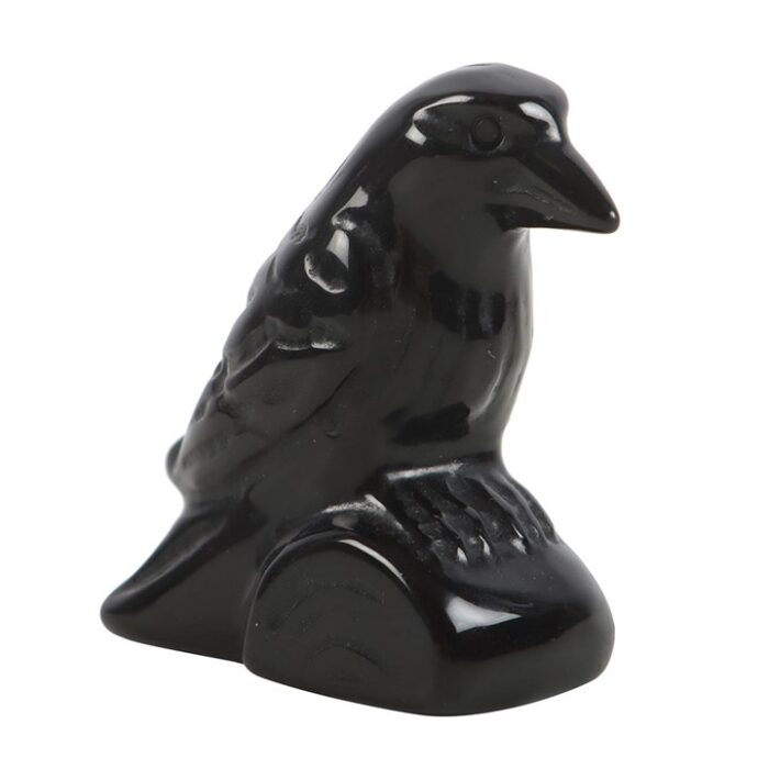 Black Obsidian Raven Ornament in a Bag - Image 3