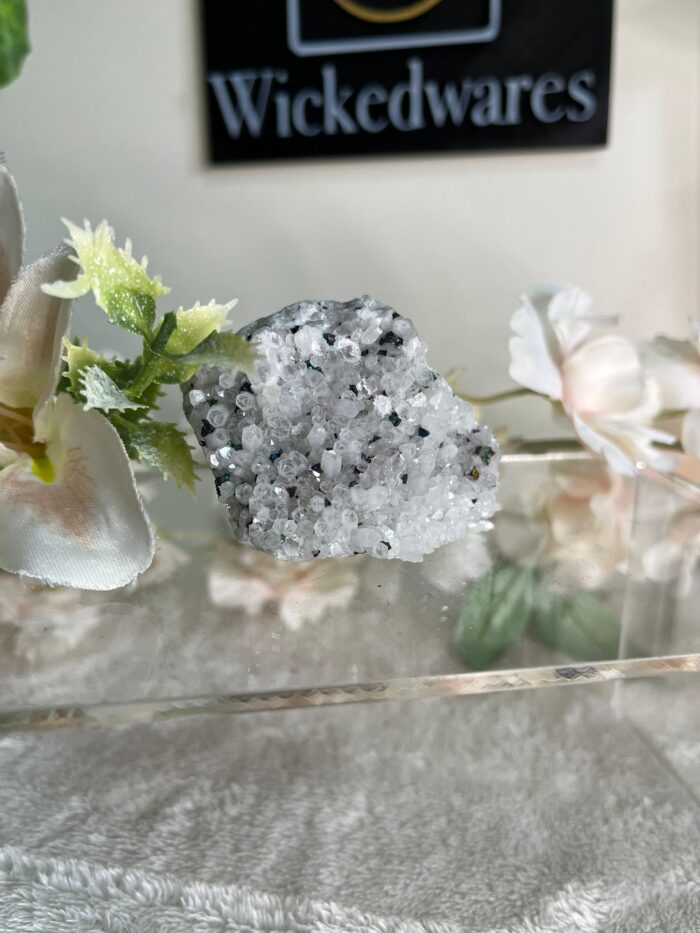 Peacock Ore on Quartz Specimen - Image 4