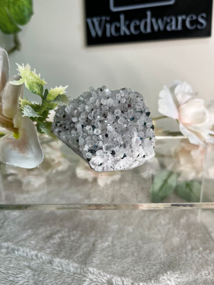 Peacock Ore on Quartz Specimen