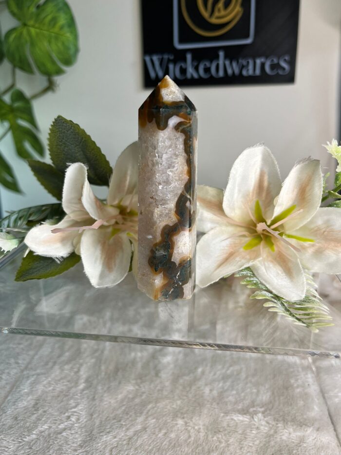 Red Moss Agate Tower