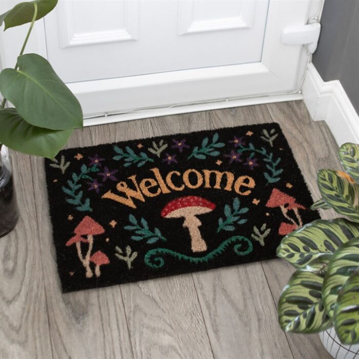 Black Mushroom Welcome Doormat - Image 4