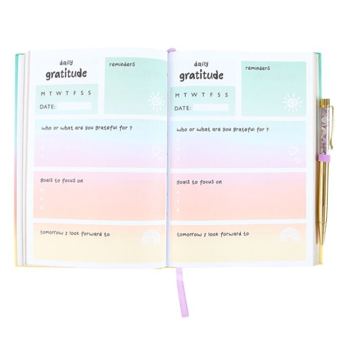 Multicoloured Gratitude Journal with Amethyst Pen - Image 4