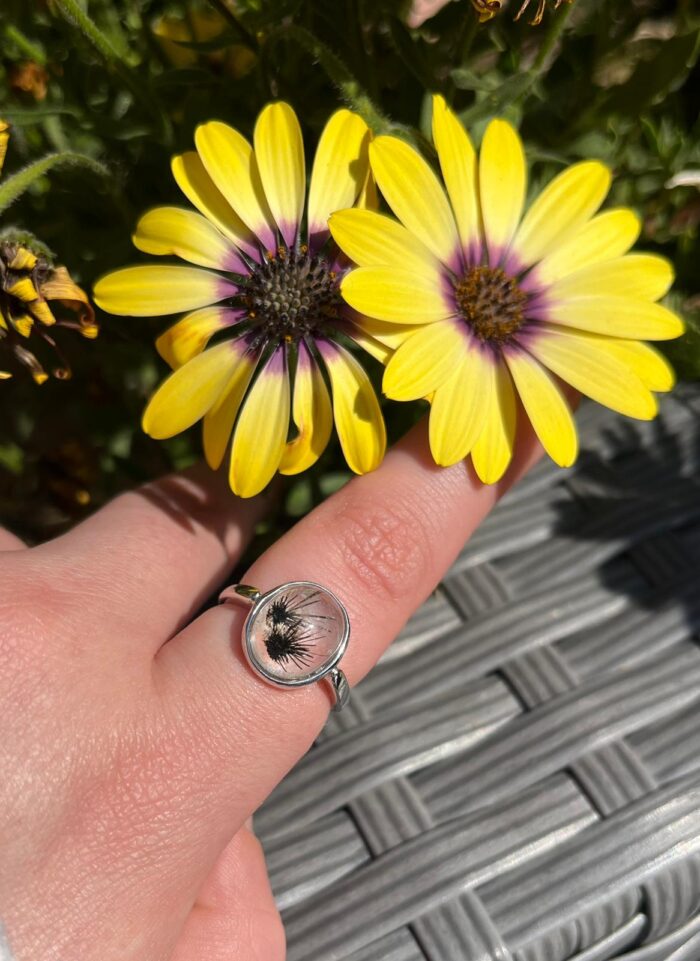 S925 Adjustable Rare Hollandite Quartz Ring #4 - Image 5