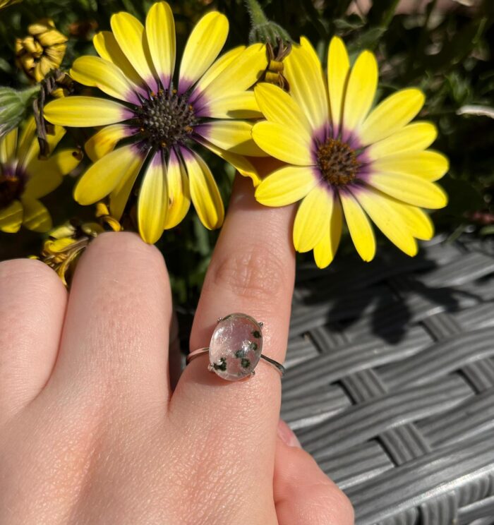 S925 Adjustable Rare Hollandite Quartz Ring #1 - Image 5