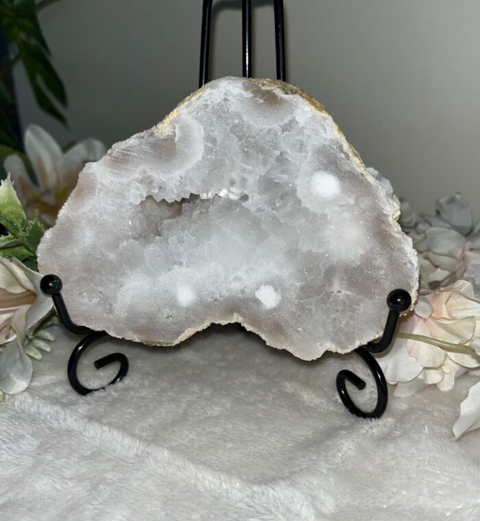 White Quartz Geode on Stand - Image 5